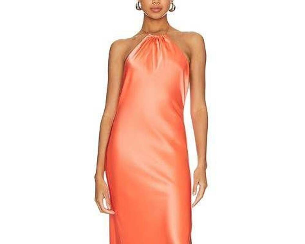 Alice + Olivia Zumi Open Back Halter Maxi Dress Size 4 NWT